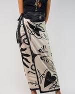 Ojos Sol Falda Wrap Negra