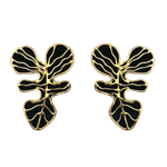 Aretes Monstera verde noche