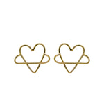 Aretes Orbit Heart Gold