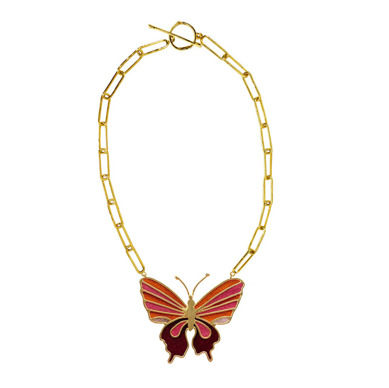 Chain link thin Morpho Rosa