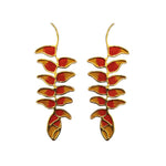Aretes Heliconias Naranja