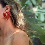 Aretes Anturios Rojo