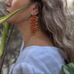 Aretes Heliconias Naranja