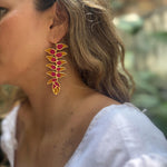 Aretes Heliconias Fucsia