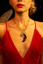 Chain link thin Velvet blue moon