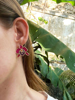 Studs mini orquidea Cattleya marsala