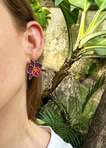 Studs mini orquidea Cattleya Violeta