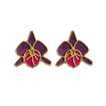 Studs mini orquidea Cattleya Violeta