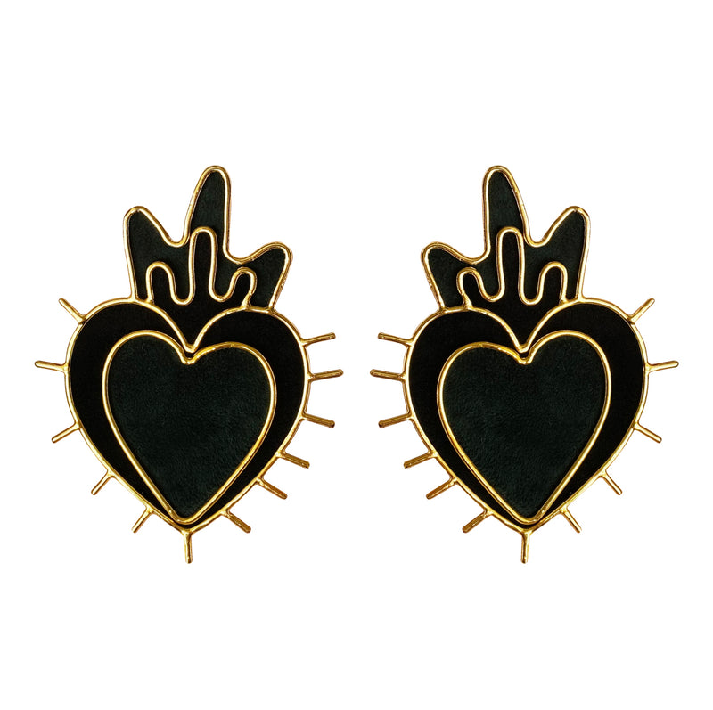 Aretes Sagrado Corazón black