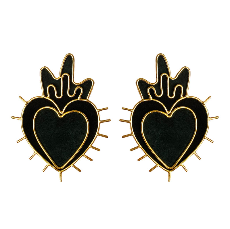 Aretes Sagrado Corazón black