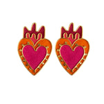 Aretes Corazon y punto de Amulettos
