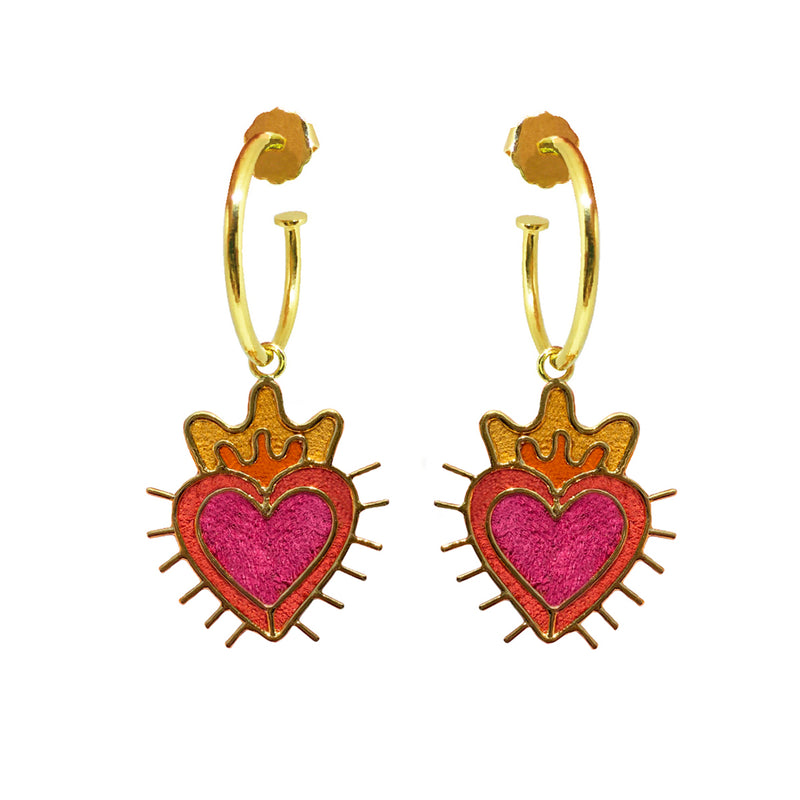 Mini Hoops Sagrado Corazón de Amulettos