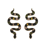 Aretes serpientes oliva