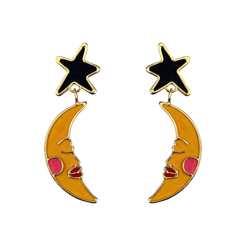 Aretes Velvet yellow moon