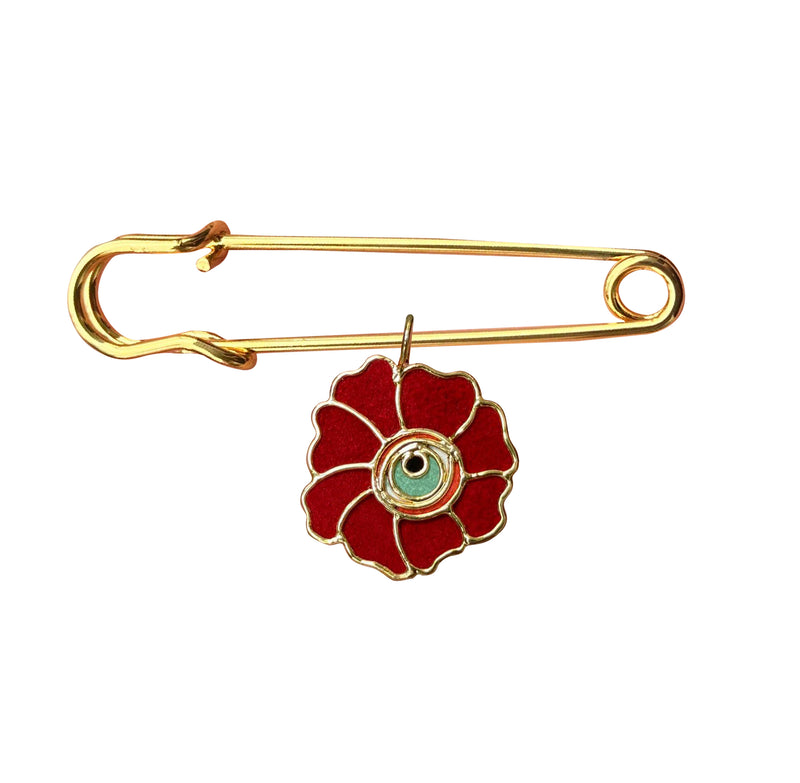 Pin Clip Rosa Ojo Rojo