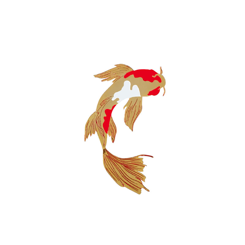 Pin Koi Blanco y Rojo