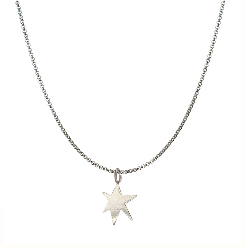 Chain link mini funky star silver