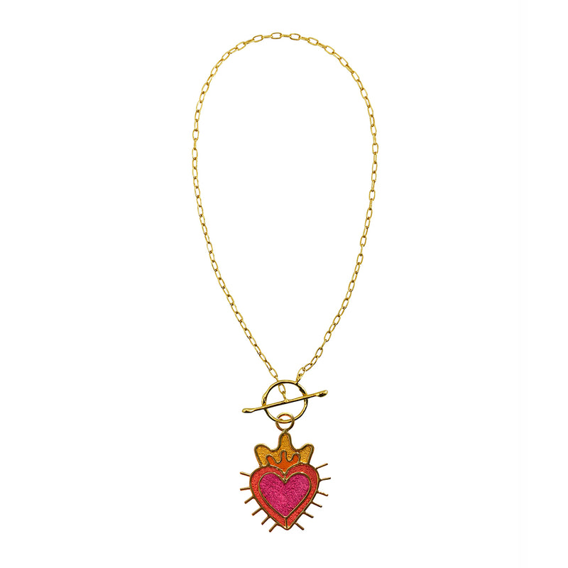 Chain link mini sagrado corazón de Amulettos