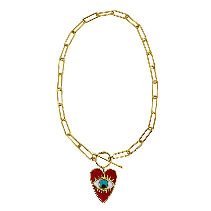 Link Chain thin Heart Eye de Amulettos